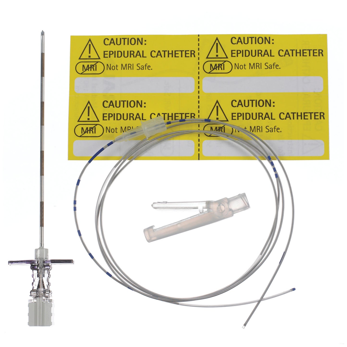 Winged Tuohy Needle, 17G x 3_", 19G Springwound Closed Tip Catheter, Catheter Connector & Threading Assist Guide, 12/cs (Rx) (Continental US+HI Only)