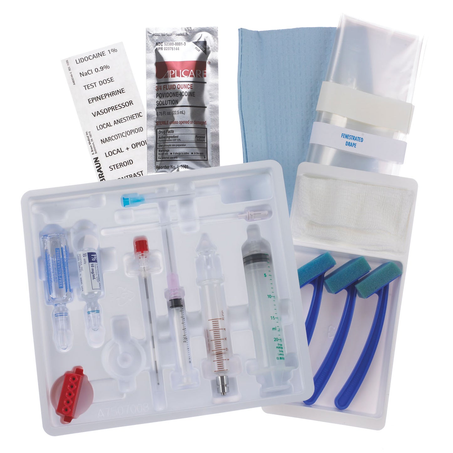 Single Dose Epidural Tray, 18G x 3_" Hustead Needle (no catheter set) (Rx) (Item is Non-Returnable), 10/cs (Continental US+HI Only, Excluding IN and ND)