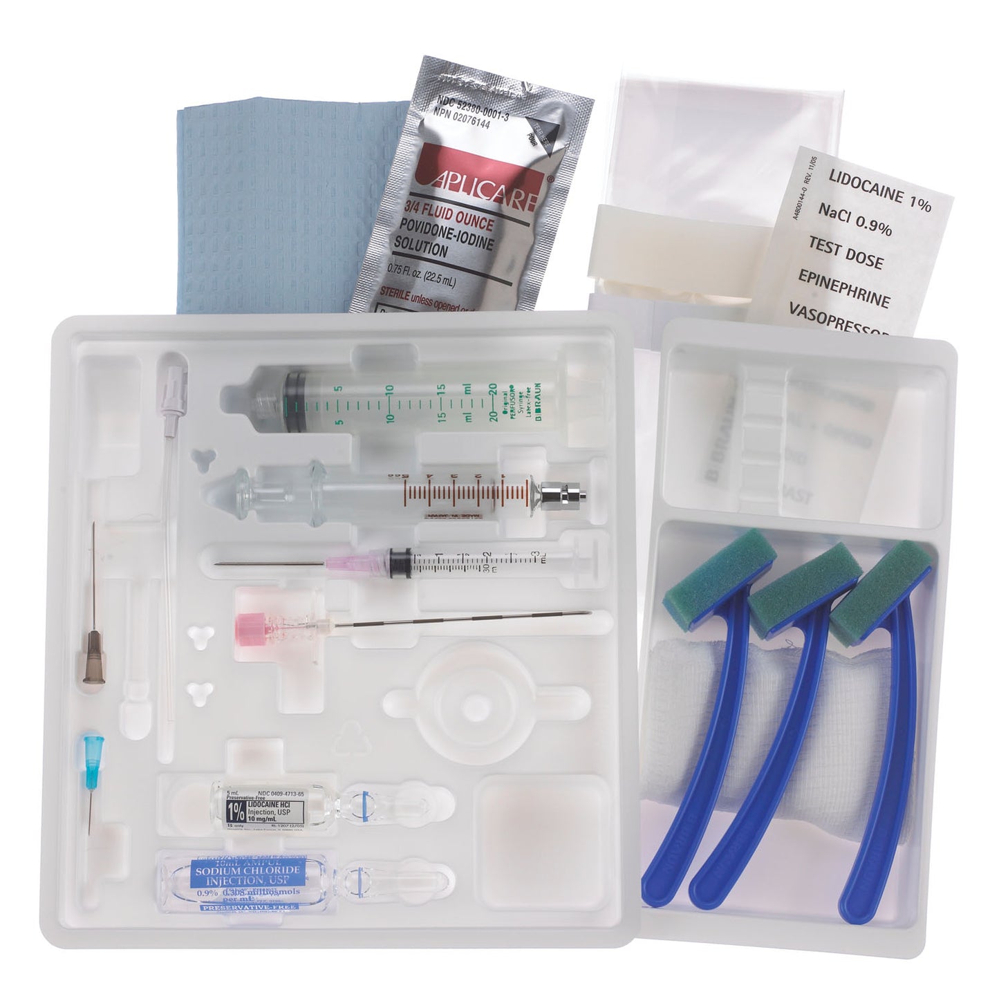 Single Dose Epidural Tray, 18G x 3_" Tuohy Needle (no catheter set) (Rx) (Item is Non-Returnable), 10/cs (Continental US+HI Only, Excluding IN and ND)