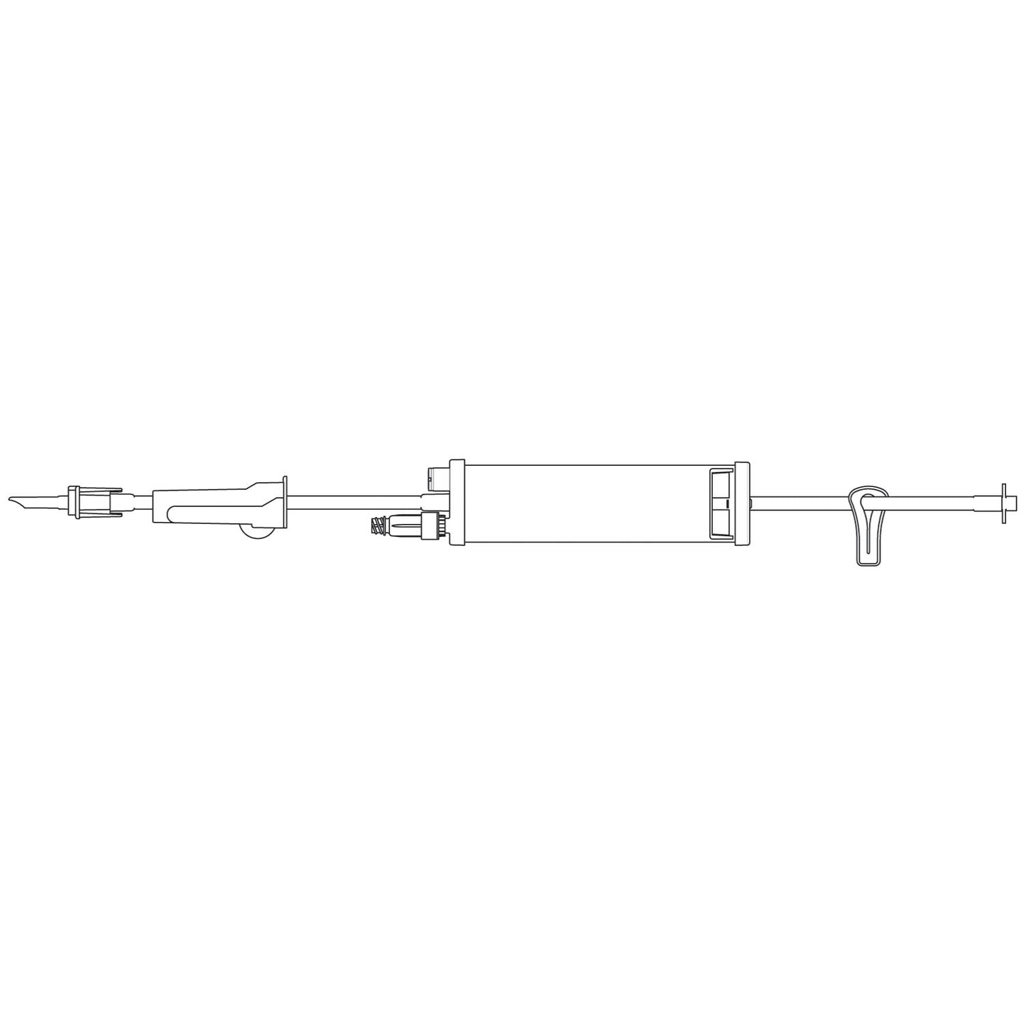 Add-On Burette Set, Non-Vented Spike, Roller Clamp, 150mL Burette Chamber, ULTRASITE Valve, Slide Clamp, Spike Adapter, DEHP-Free, Latex Free (LF), 3.0mL Priming Volume, 20"L, 20/cs (Rx) (Continental US+HI Only)