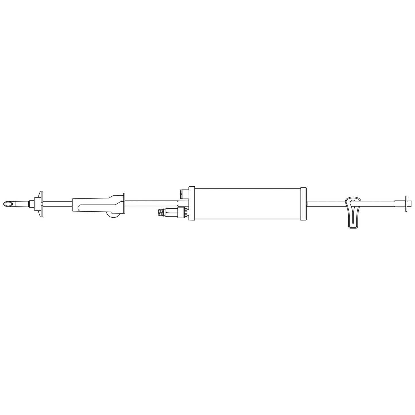 Add-On Burette Set, Non-Vented Spike, Roller Clamp, 150mL Burette Chamber, No Automatic Shutoff, ULTRASITE Valve, Slide Clamp, Spike Adapter, Latex Free (LF), 3.0mL Priming Volume, 20"L, 20/cs (Rx) (Continental US+HI Only)