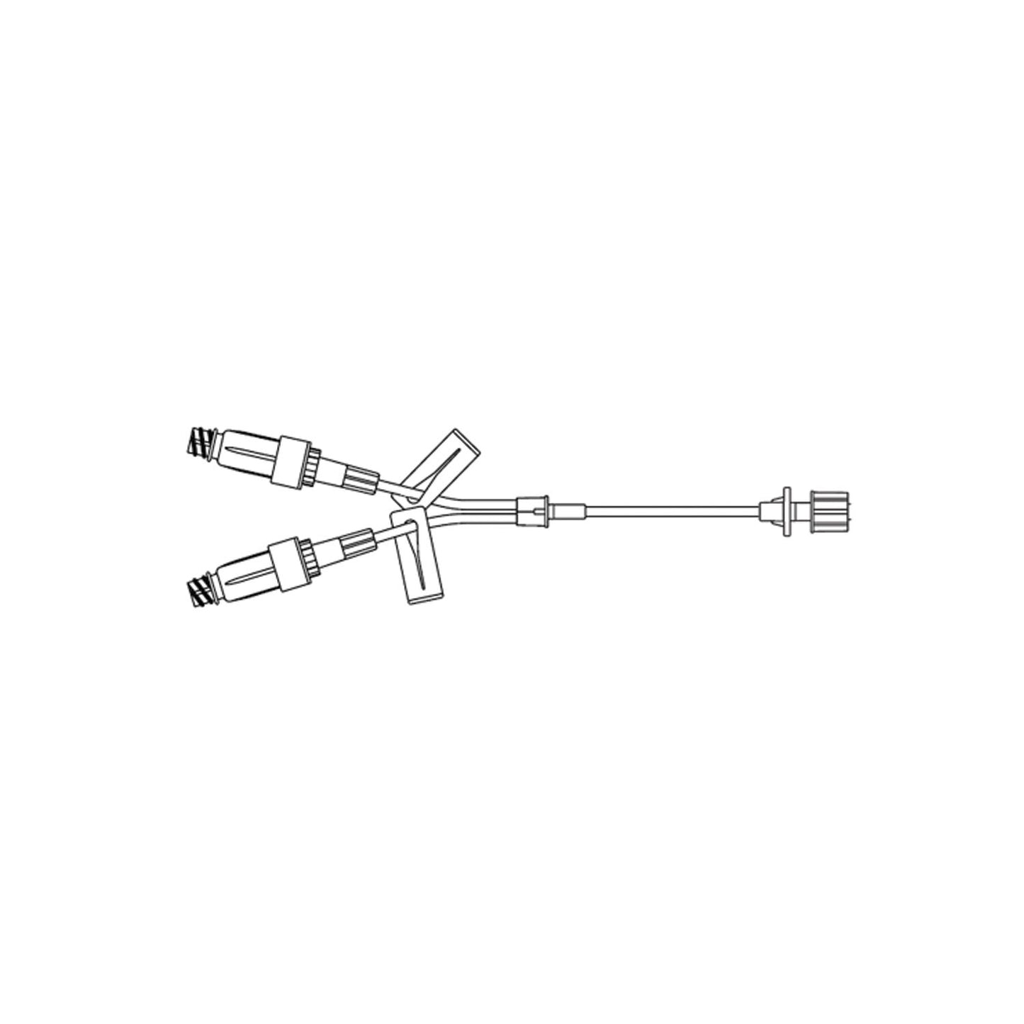 Standard Bore Y-Extension Set, Two Bonded ULTRASITE Valves, Removable Slide Clamps, SPIN-LOCK Connector, DEHP & Latex Free (LF), 0.9mL Priming Volume, 7"L, 50/cs (Rx) (Continental US+HI Only)