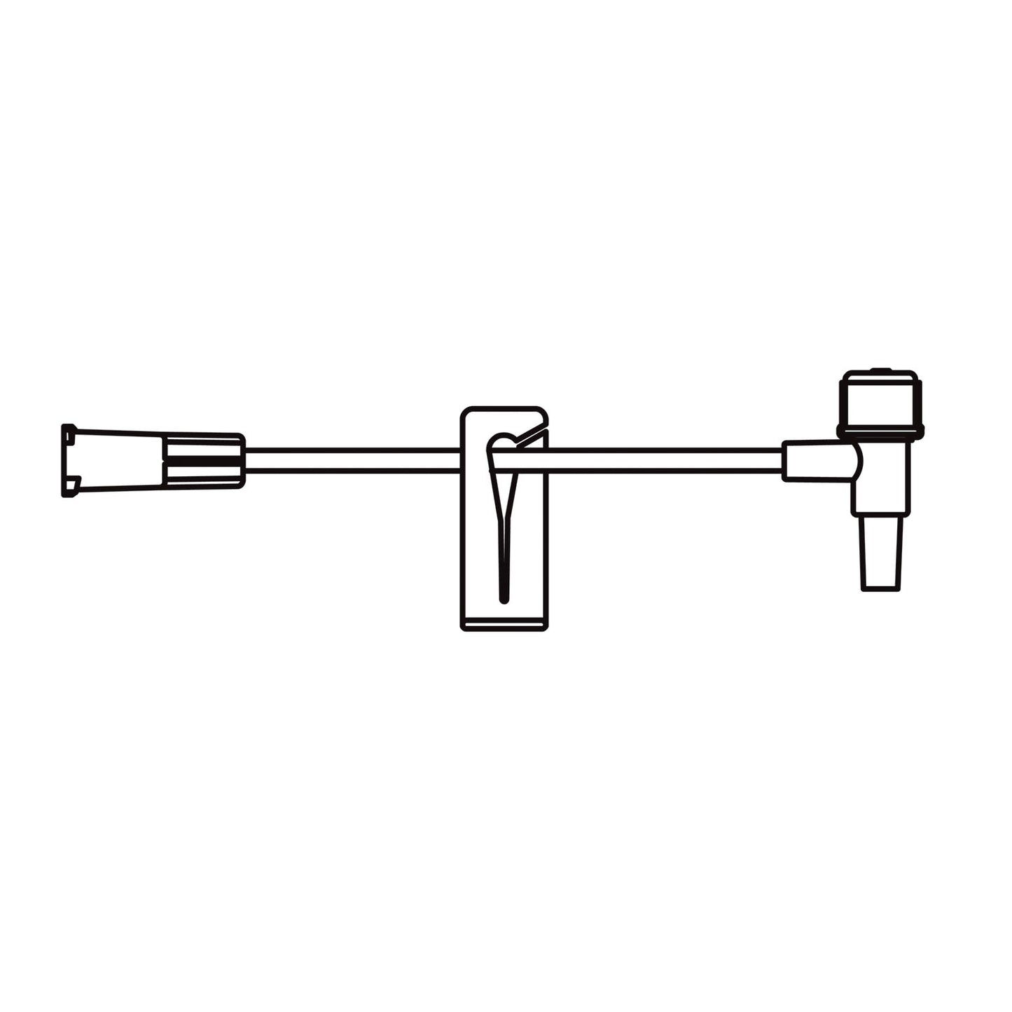 Small Bore T-Port Extension Set, Proximal Luer Lock Connection, Distal T-Fitting Luer Slip Connection, Latex Free (LF) Intermittent Injection Port, Slide Clamp, 0.13 mL Priming Volume, 4"L, DEHP Free, 100/cs (Rx) (Item is Non-Returnable) (Continental US+HI Only, Excluding IN and ND) (Item on Manufacturer Allocation - Inventory Limited when Available)