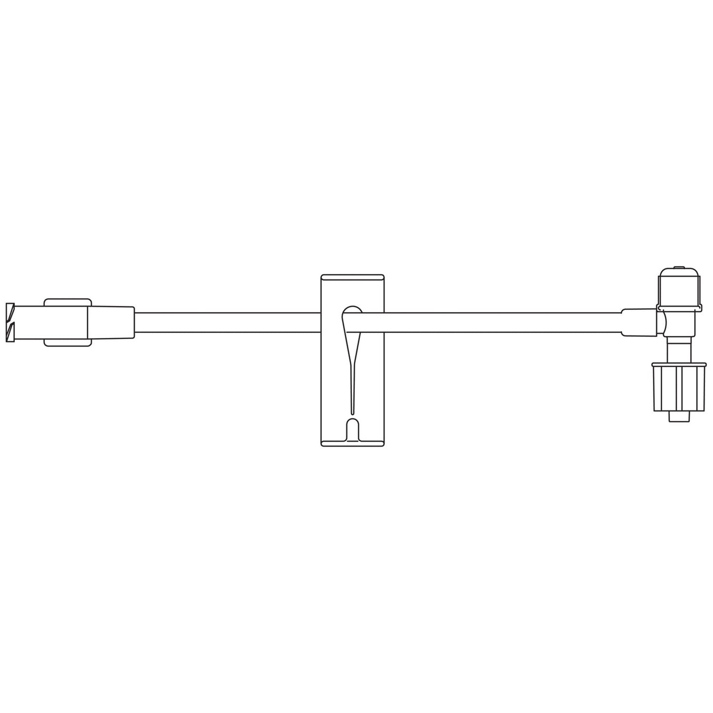 Small Bore T-Port Extension Set, Proximal Luer Lock Connection, Distal T-Fitting, SPIN-LOCK Connection, Latex Free (LF) Intermittent Injection Port, Slide Clamp, 0.69 mL Priming Volume, 5"L, DEHP Free, 100/cs (Rx) (Item is Non-Returnable) (Continental US+HI Only, Excluding IN and ND)