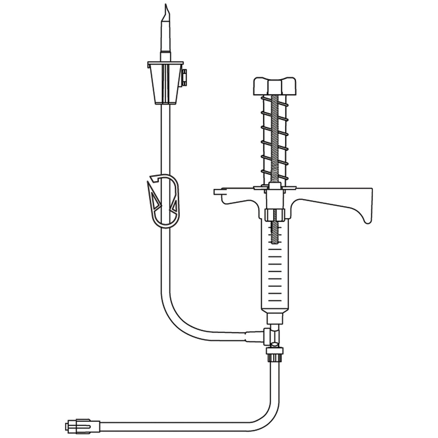Fluid Dispensing System, 10cc Luer Lock Syringe, Adjustable Automatic Spring Return, 41" Vented Transfer Set, Dual Check Valve, 40" Extension Set with Distal Luer Lock Connector, DEHP & Latex Free (LF), 10/cs (Rx) (Continental US+HI Only)