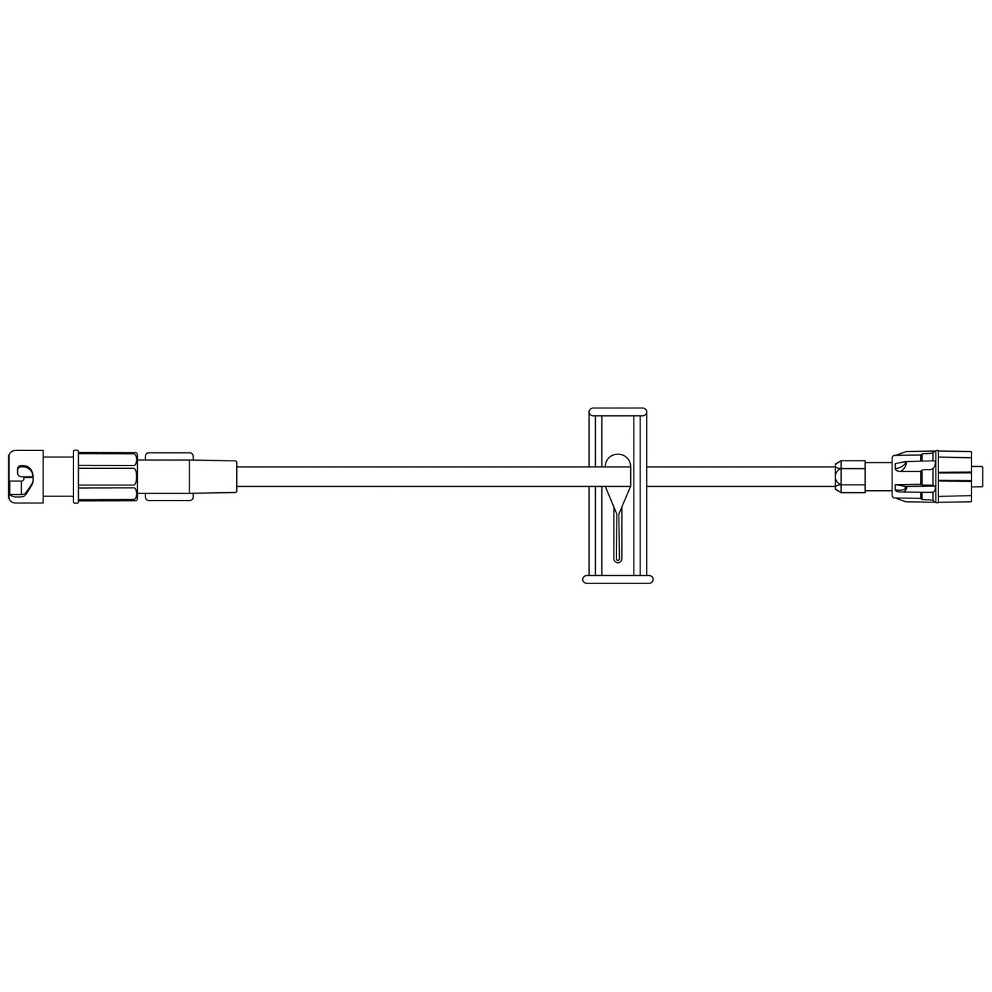 Extension Set, SAFELINE Injection Site, Smallbore Kink-Resistant Tubing, Slide Clamp, SPIN-LOCK Connector, 0.63mL Priming Volume, 7"L, Latex Free (LF), 50/cs (Rx) (Continental US+HI Only)