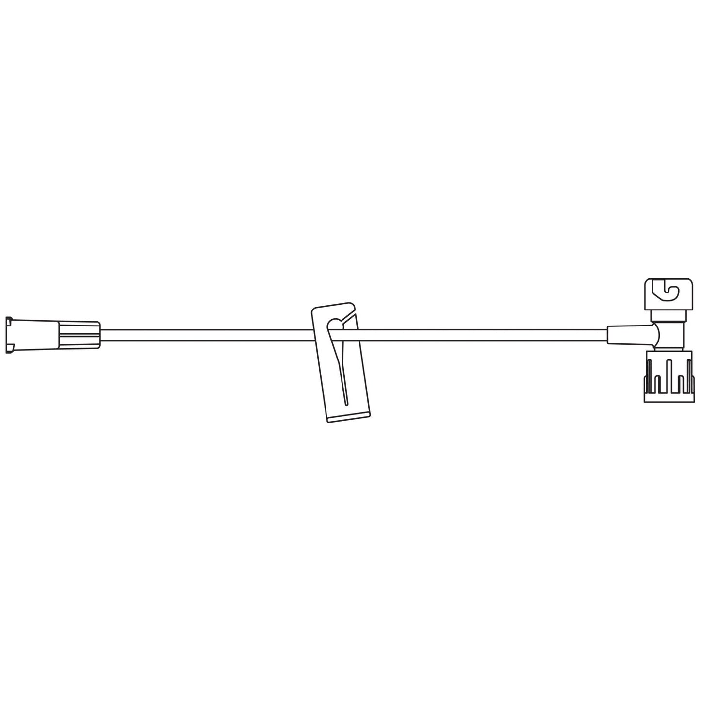 Extension Set, Female Adapter, SAFELINE Injection Site, Microbore Tubing, Removable Slide Clamp, T-Connector, 0.45mL Priming Volume, 6"L, DEHP & Latex Free (LF), 50/cs (Rx) (Continental US+HI Only)