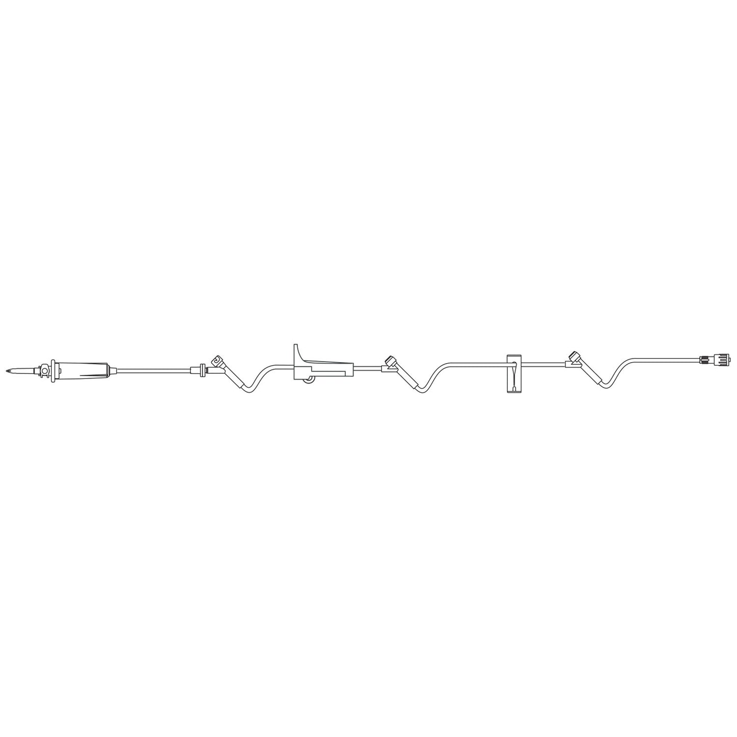 Admin Set, Check Valve, SAFELINE Injection Sites 6", 26" & 88" Above Distal End, Slide Clamp, 2-Piece Male Luer Lock, 20mL Priming Volume, 115"L, 15 Drops/mL, Latex Free (LF), 50/cs (Rx) (Continental US+HI Only)