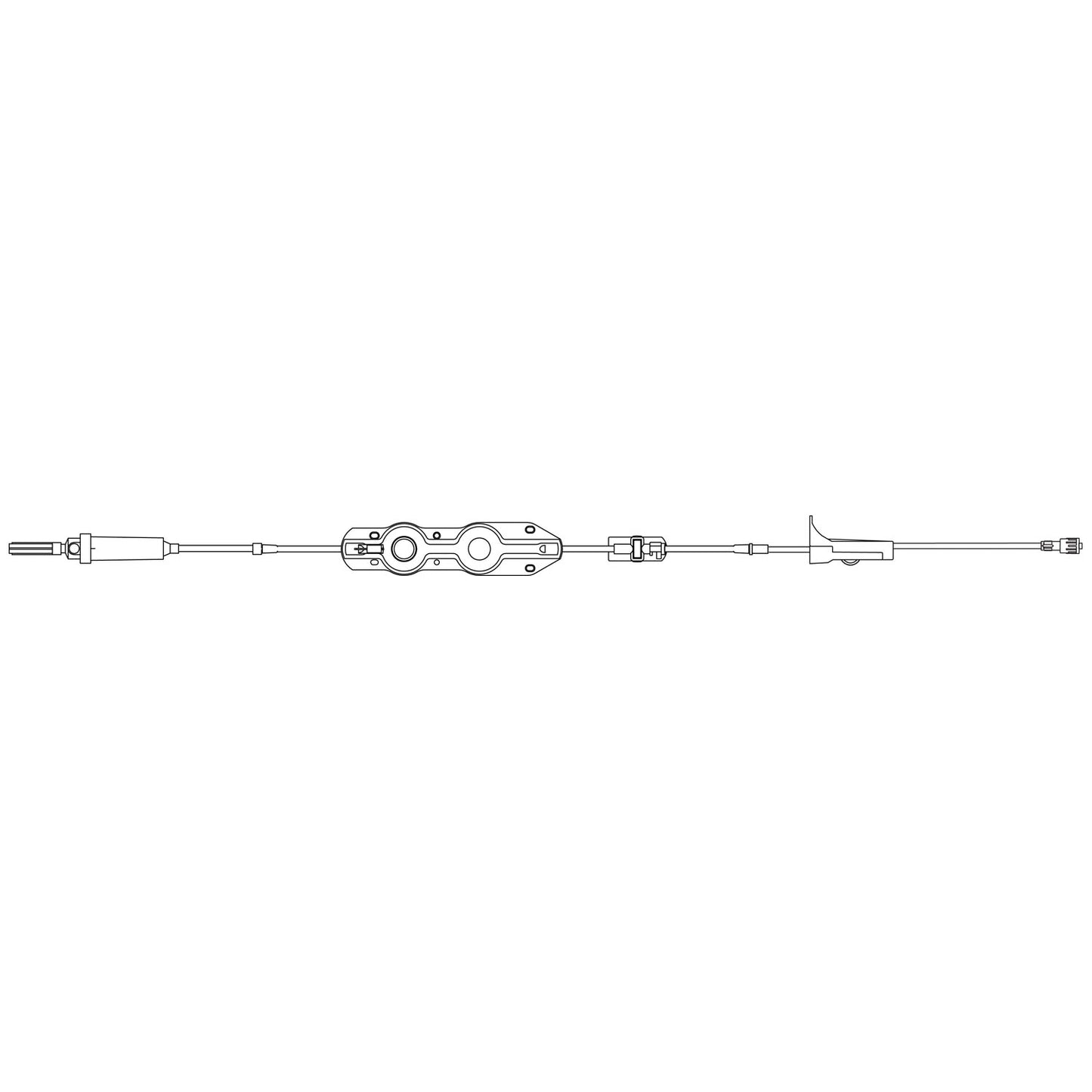 Pump Universal Spike Nitroglycerin Set, Universal Spike, Free-Flow Protector Clip, Roller Clamp, SPIN-LOCK Connector, Latex Free (LF), 27mL Priming Volume, 135"L, 60 Drops/mL, 24/cs (Rx) (Item is Non-Returnable) (Continental US+HI Only, Excluding IN and ND)