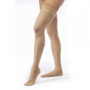 Compression Stocking, Thigh High, 8-15 mmHG, Closed Toe, Silky Beige, Small (Continental US Only)