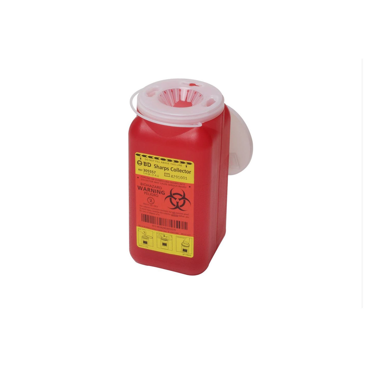 Sharps Collector, 1.4 Qt, Small, Red, 36/cs (Continental US Only) (Item is on allocation. Supplies may be limited or there may be longer than normal lead times) (Drop Ship Requires Pre-Approval)
