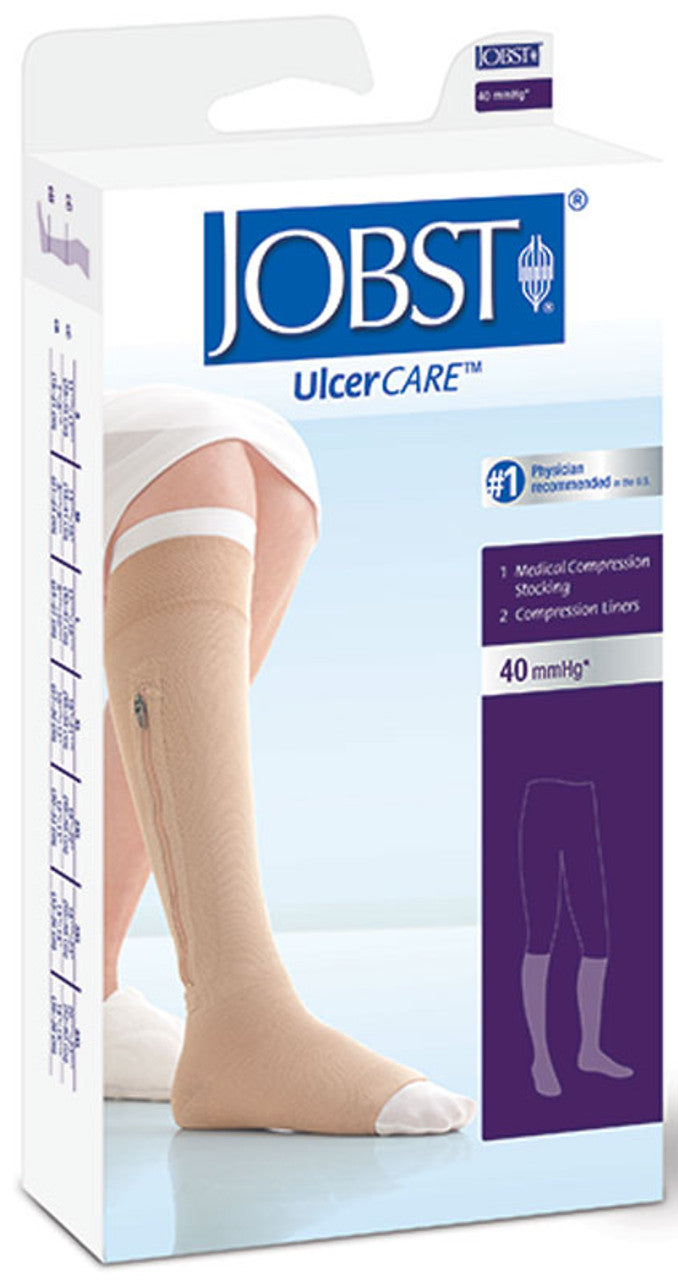 UlcerCARE 2-Part System with Liner, Right Zipper, Knee-High, Beige, Small, 1/bx (Continental US Only)