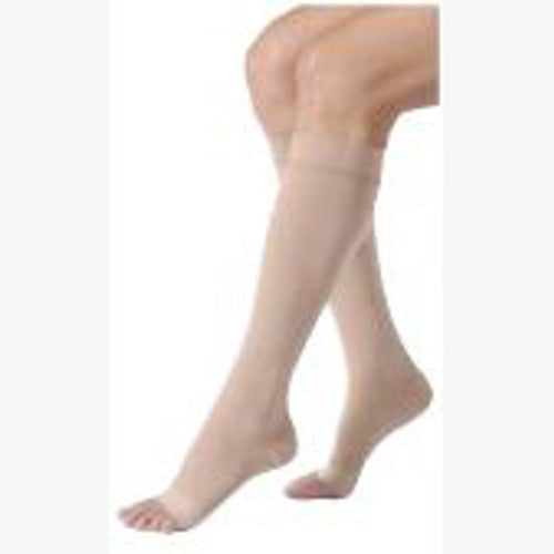 Compression Stocking, Knee Relief, 30-40, Open Toe, Silicone, Beige, X-Large, Full Calf, 1/pr (Continental US Only)