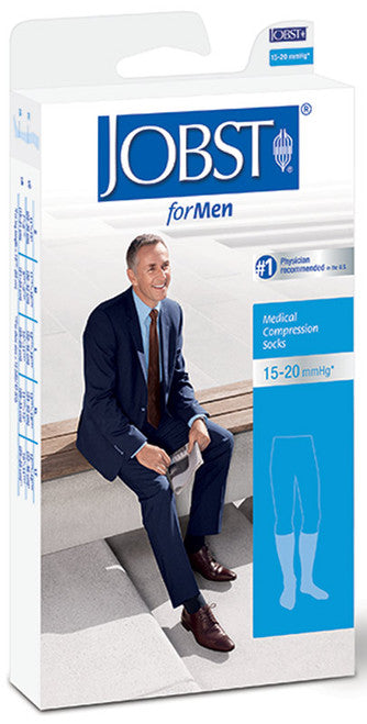 Compression Hose, Knee High, 15-20 mmHG, Closed Toe, White, Large (Continental US Only)