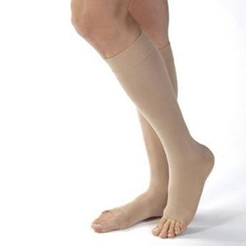 Compression Hose, Knee High, 30-40 mmHG, Open Toe, Natural, X-Large, Full Calf (Continental US Only)