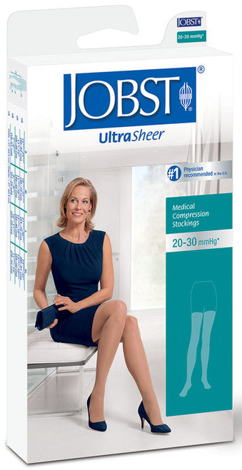 Compression Stocking, Thigh High, 20-30 mmHG, Closed Toe, Lace, Classic Black, X-Large (Continental US Only)