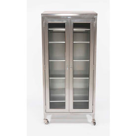 Paul Cabinet 47 5/8"W x 79 1/4"H x 16"D, (5) Stainless Steel Shelves, (2) 3" Casters, Brake (DROP SHIP ONLY)