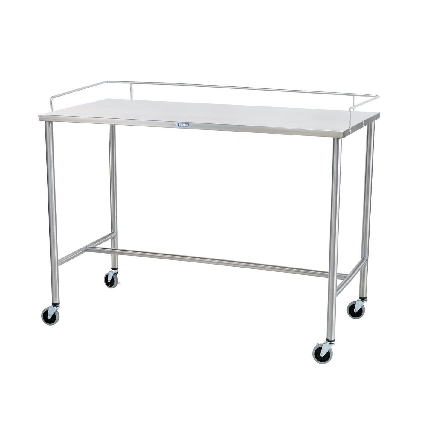 Sawyer Instrument Table 30"W x 34"H x 26"D On 3" Casters, Brake, 3 Sided Guardrail (DROP SHIP ONLY)
