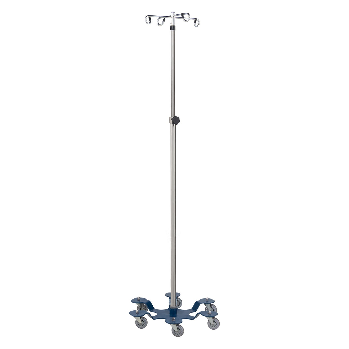 IV Stand, 4 Hook, 6 Leg, Powder Coated Low Center of Gravity Base (DROP SHIP ONLY)