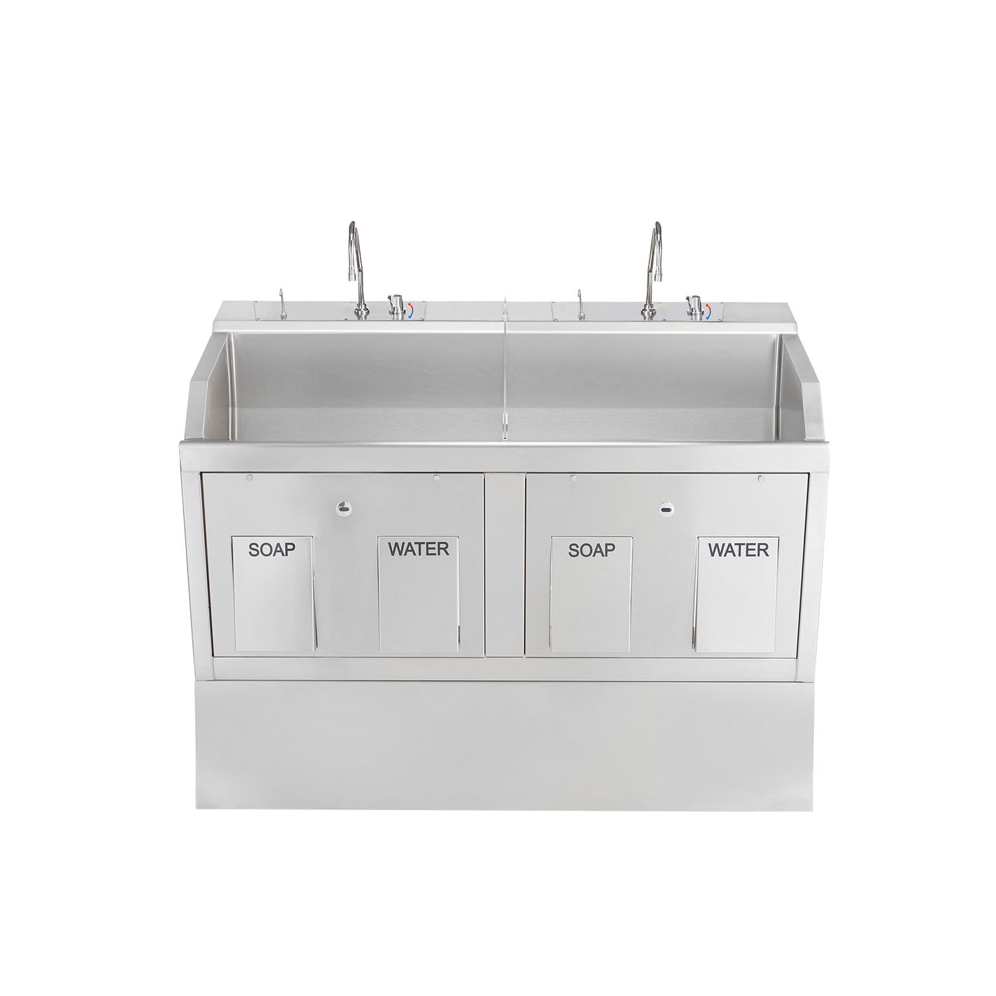 Lodi Scrub Sink, (2) Place, Pedestal Mounted, Knee Action Control, Infrared Water Control (DROP SHIP ONLY)