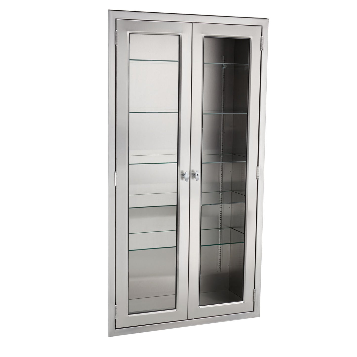 Equipment and Supplies Cabinet 47"W x 60"H x 18"D Supplies Cabinet, Glass Door, (3) Stainless Steel Adjustable Shelves (DROP SHIP ONLY)