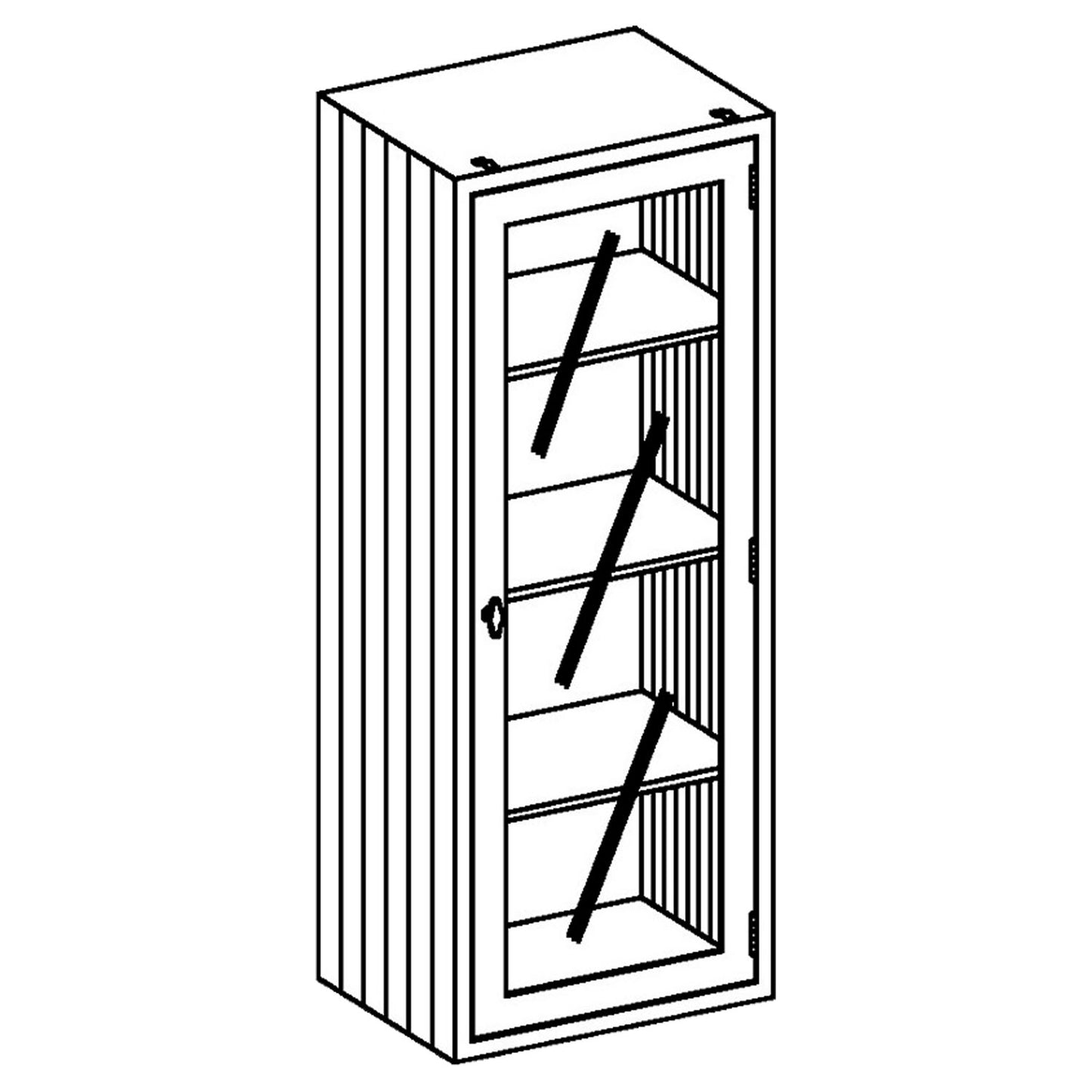 Equipment and Supplies Cabinet 24 1/8"W x 60"H x 18"D Supplies Cabinet, Right Glass Door, (3) Stainless Steel Adjustable Shelves (DROP SHIP ONLY)