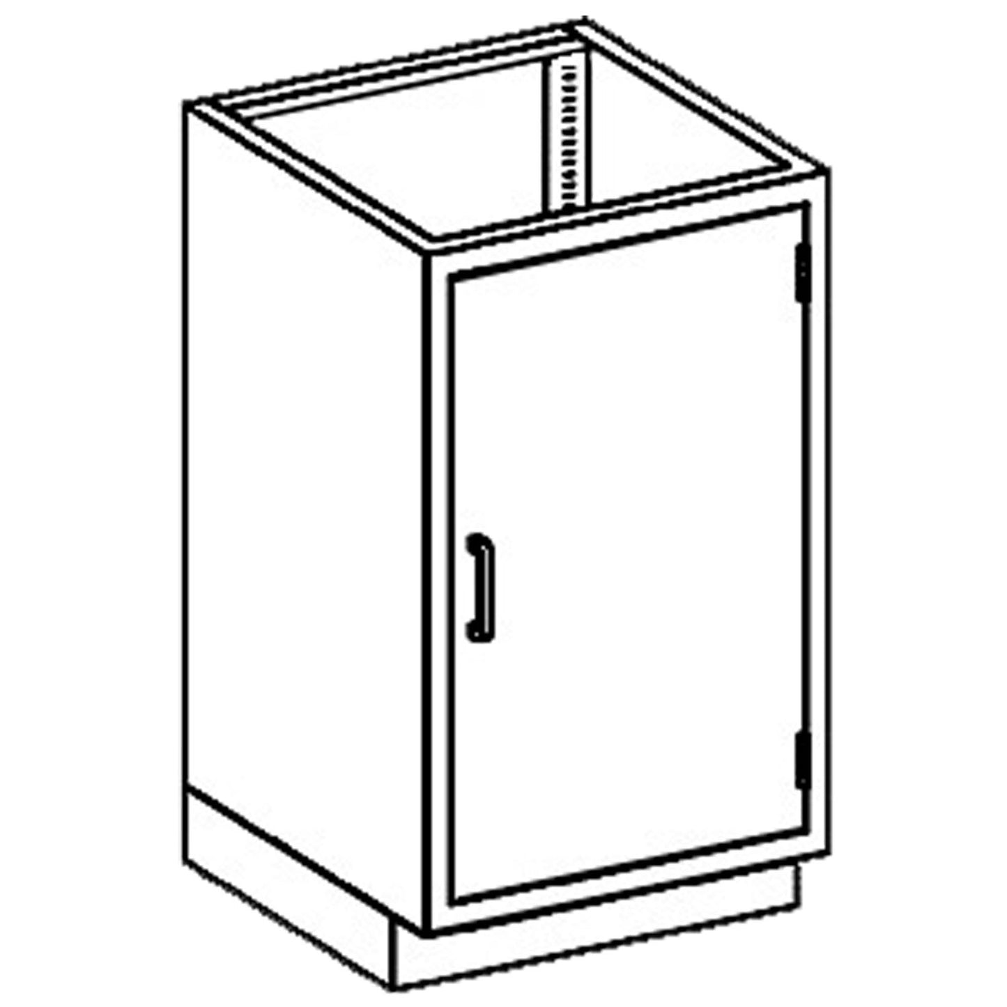 Base Cabinet 24 1/8"W x 35 3/4"H x 22"D, (1) Stainless Steel Adjustable Shelf, (1) Right Hinge Door (DROP SHIP ONLY)