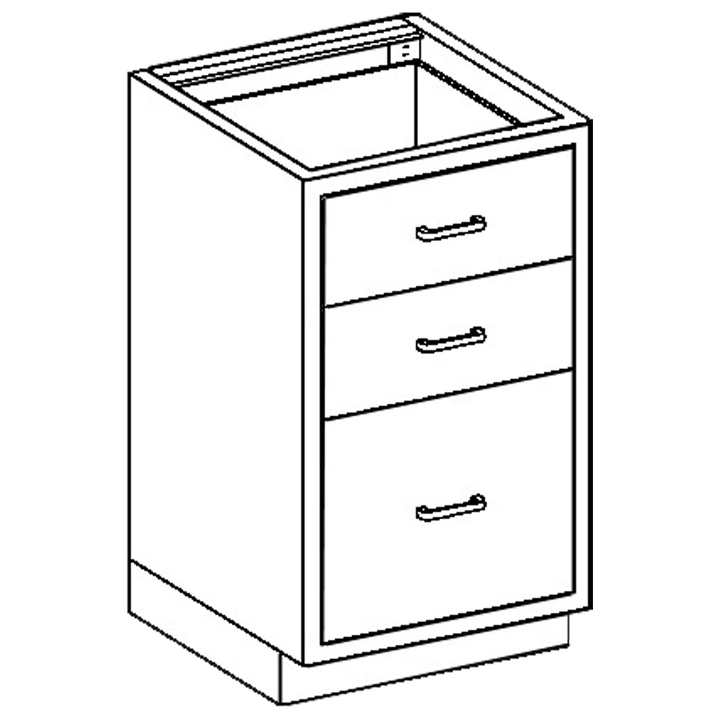 Base Cabinet 24 1/8"W x 32 3/4"H x 22"D, (2) 1/4-1/2 47" Drawers, Over (1) 1/2-1/2 47" (DROP SHIP ONLY)