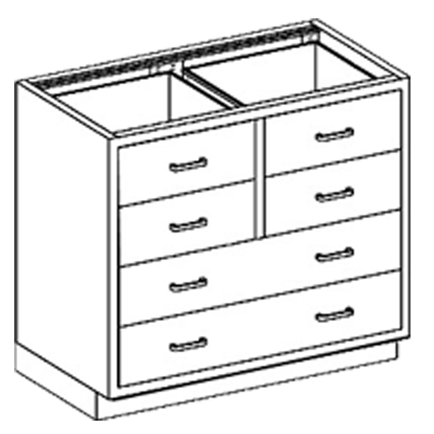 Base Cabinet 35"W x 35 3/4"H x 22"D, (4) 1/4-1/2 Drawers (DROP SHIP ONLY)