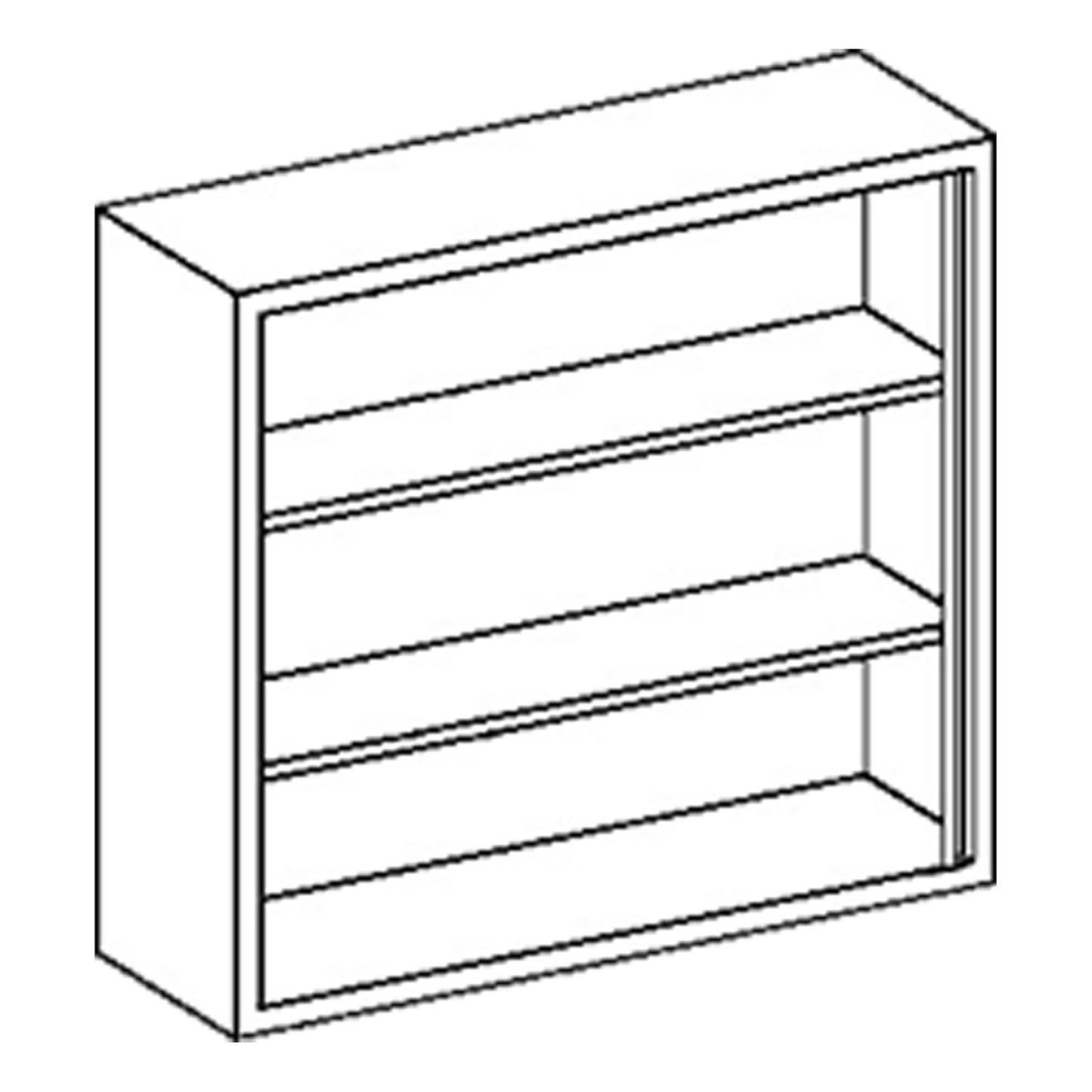Wall Cabinet 35"W x 30"H x 13"D, Open Face, (2) Stainless Steel Adjustable Shelves (DROP SHIP ONLY)