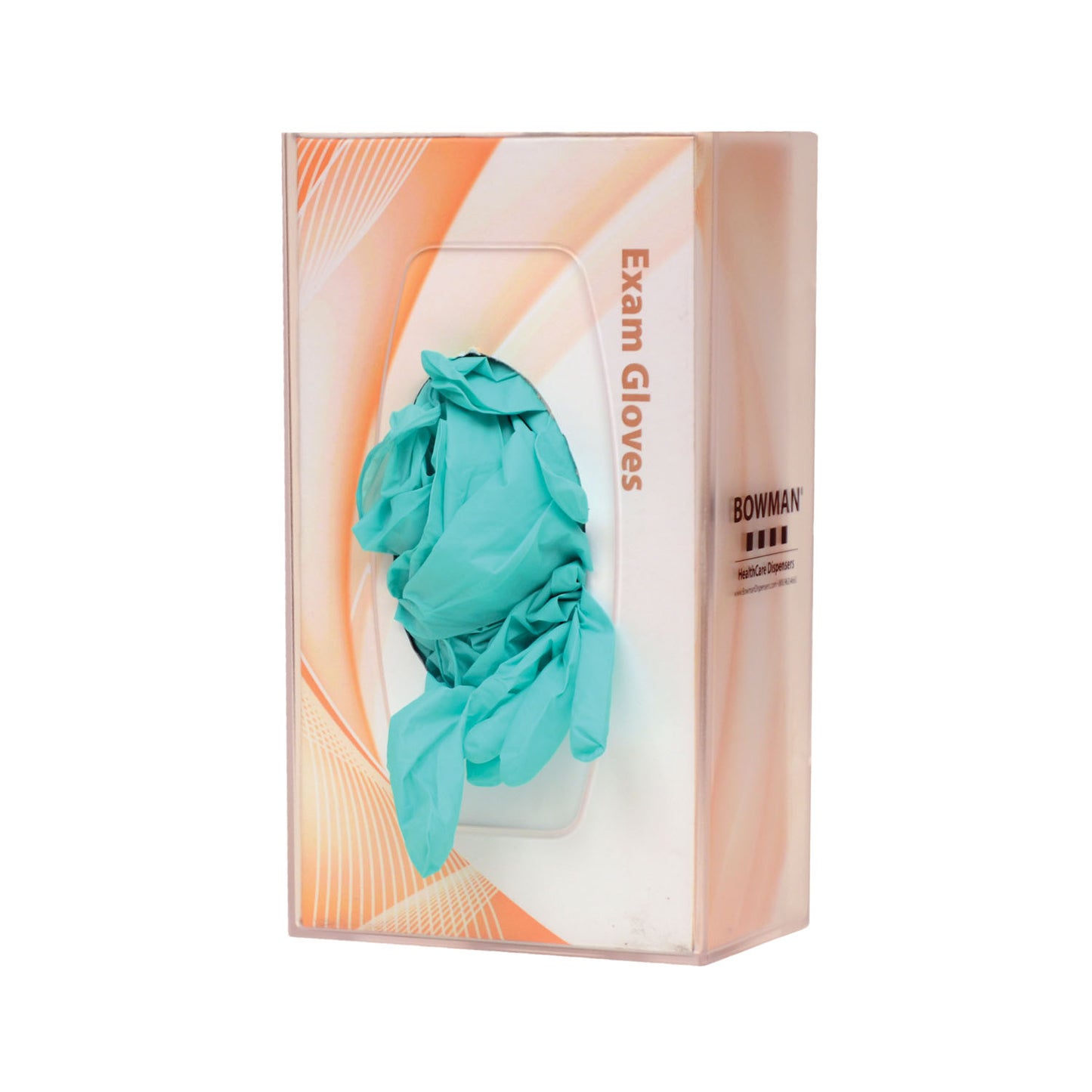 Glove Box Dispenser, Single with Flexible Springs, Holds One Box of Gloves, Three-Way Keyholes For Vertical or Horizontal Wall Mounting, Semi-Transparent, Injection Molded Polycarbonate Plastic, 5 13/16"W x 10 1/8"H x 4_"D (Made in USA)