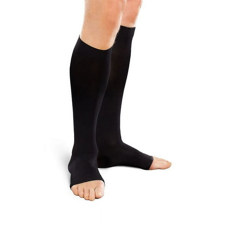 Compression Hose, Knee High, 30-40 mmHG, Open Toe, Black, Full Calf (Continental US Only)