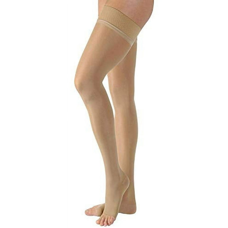 Compression Stocking, Thigh High, 15-20 mmHG, Open Toe, Natural, Small (Continental US Only)