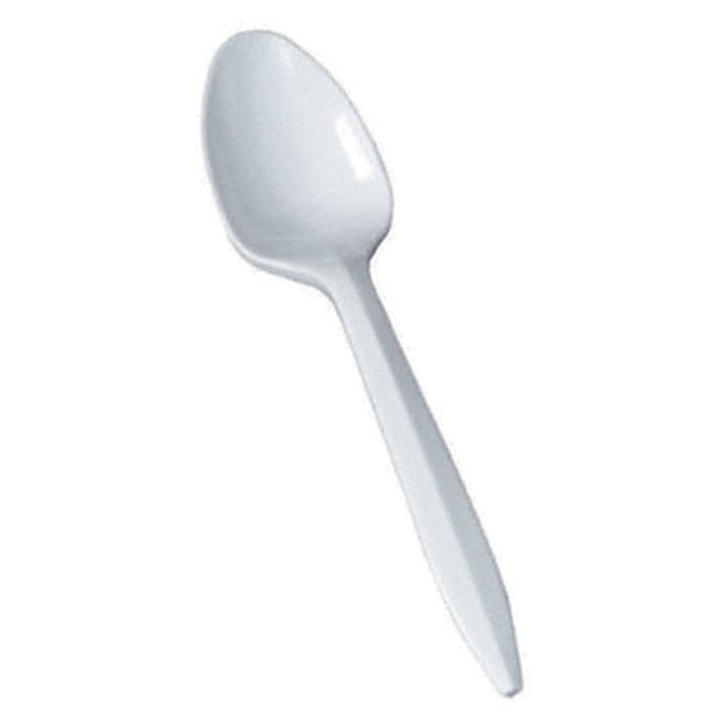 Plastic Spoons, Medium, White, Bulk, P/P, 1000/cs (DROP SHIP ONLY) ($1250 Minimum Order Mix & Match with Prepaid Freight to Remain at $1250) (Freight Added to Any Order Outside of Bunzl's Delivery Area)