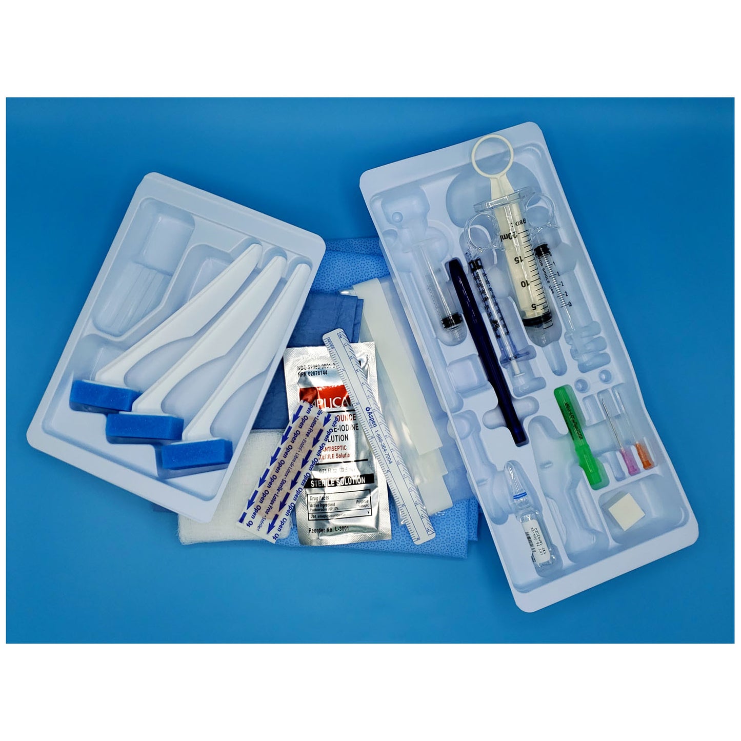 Basic Nerve Block Tray, 1-Skin Marker, 1-6" Flexible Ruler, 1-1cc & 1-5cc Plastic Luer Lock Syringe, Sterile, 10/cs (Rx) (US Only) (Item is Non-Returnable & Non-Refundable)