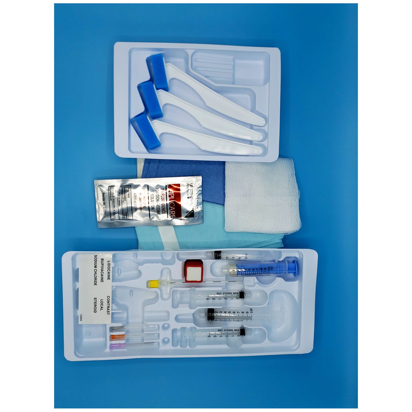 Single-Dose Epidural Tray with 20G x 3_" Tuohy Epidural Needle & 10mL Busse LOR syringe with L/L Tip,10/cs (Rx) (US Only)