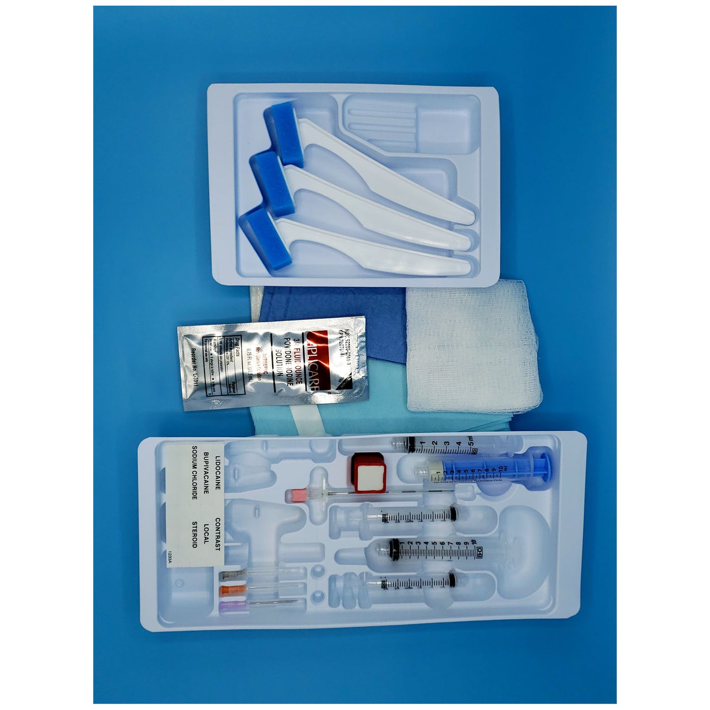 Single-Dose Epidural Tray with 18G x 3_" Tuohy Epidural Needle & 10mL Busse LOR syringe with L/L Tip,10/cs (Rx) (US Only)