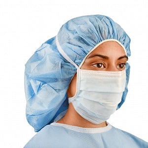 Surgical Mask, 3-Layer Spunbond Polypropolene/Filtered Media/Spunbond Polypropolene, Duckbill, Tie-On, Blue, 50/bx, 6 bx/cs (Continental US Only) (On Vendor Allocation - Availibility May Be Limited)