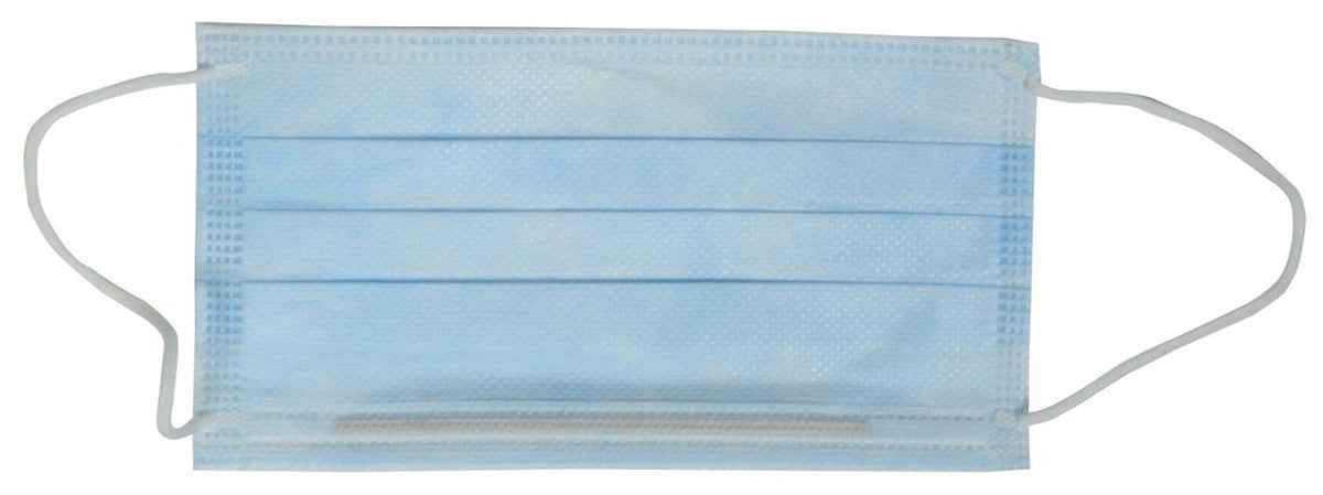 Procedure Mask, Earloops, Blue, Level 1, Poly Inner Layer, 50/bx, 6 bx/cs (Continental US Only)