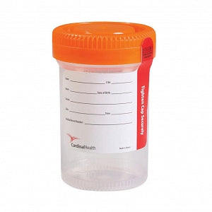 Specimen Container, 90 ml/53mm, Polypropylene, Orange Screw Cap, Sterile, 100/pk, 4 pk/cs (Continental US Only)