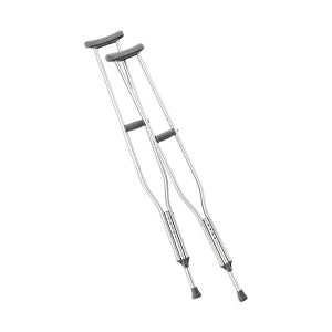 NovaPlus Crutch Axillary, Push Button, Adjustable, Aluminum, Adult, 62-70", 300 lb Weight Capacity, 8 pr/cs (For Sale to Authorized NovaPlus Customers Only) (Continental US Only)