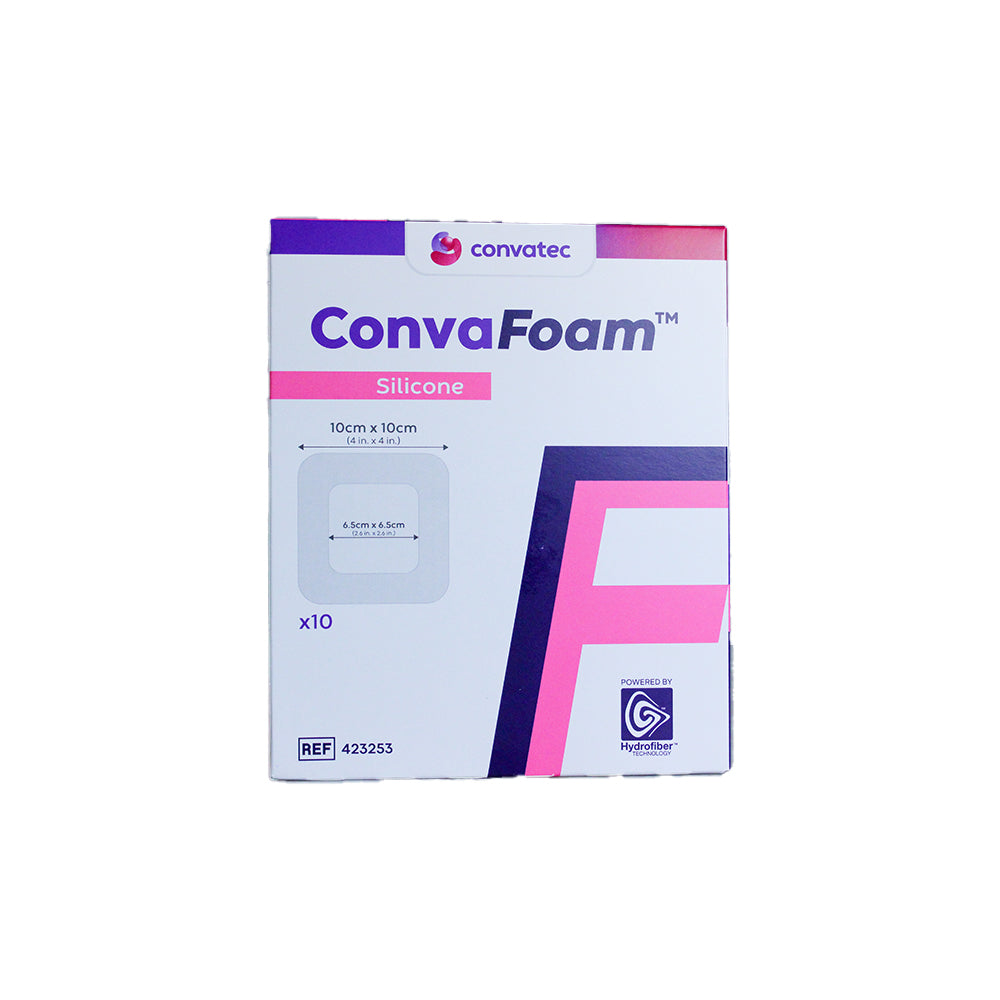 Adhesive Silicone Hydrofiber Foam Dressing, 4" x 4", 10/bx (10x10cm) (Continental US Only)