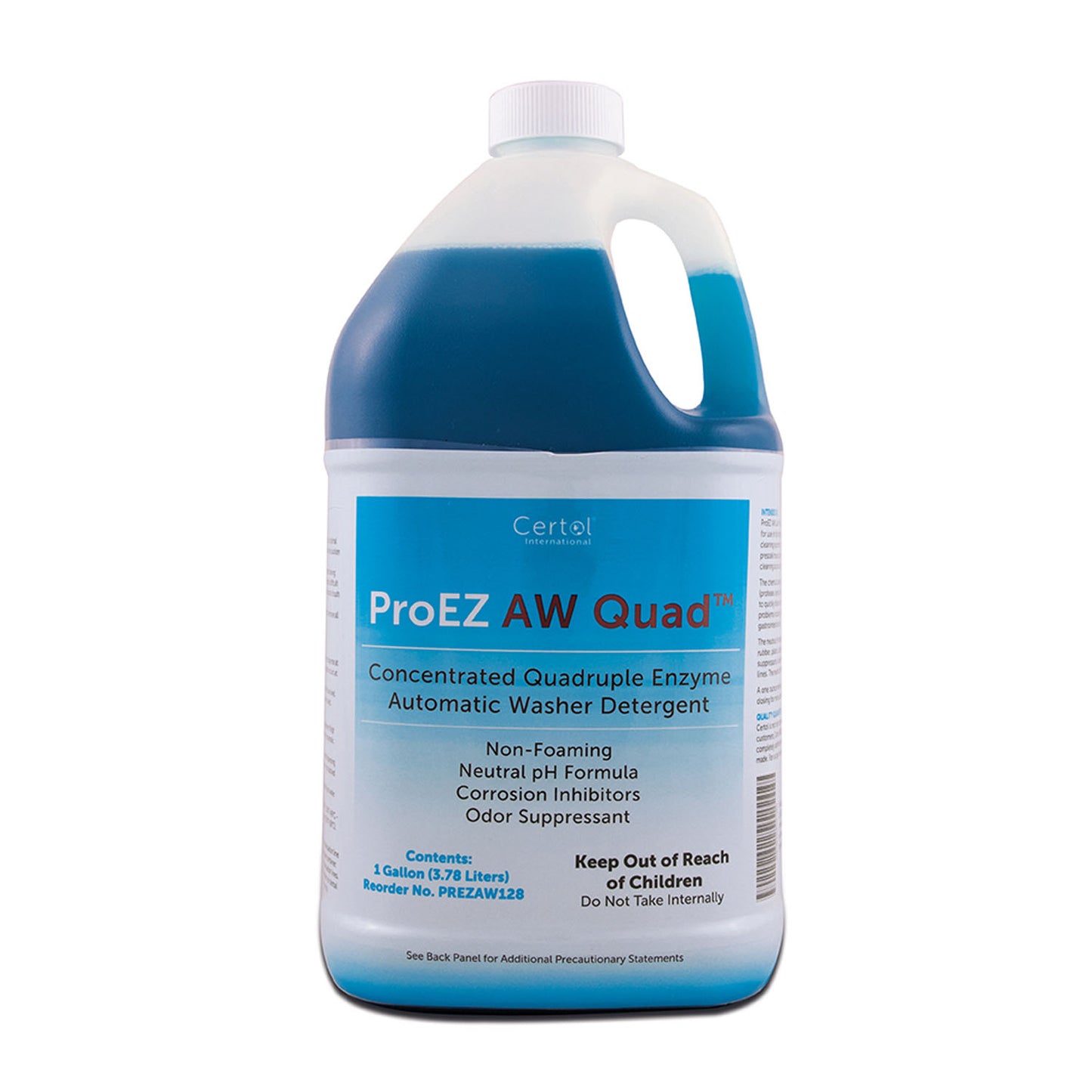 ProEZ AW Quad Concentrated Quadruple Enzyme Detergent, 1 Gallon Bottle, 1 oz Pump, 4/cs