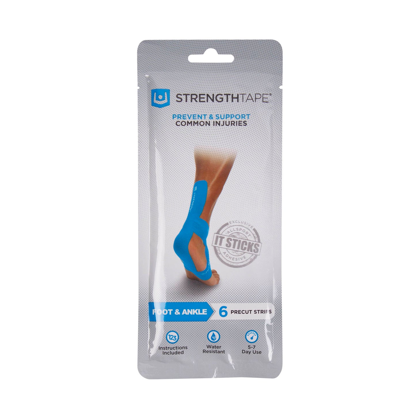 Ankle & Foot Taping Kit, Latex free, 6 precut 10" strips/pk, 6 pks/bx