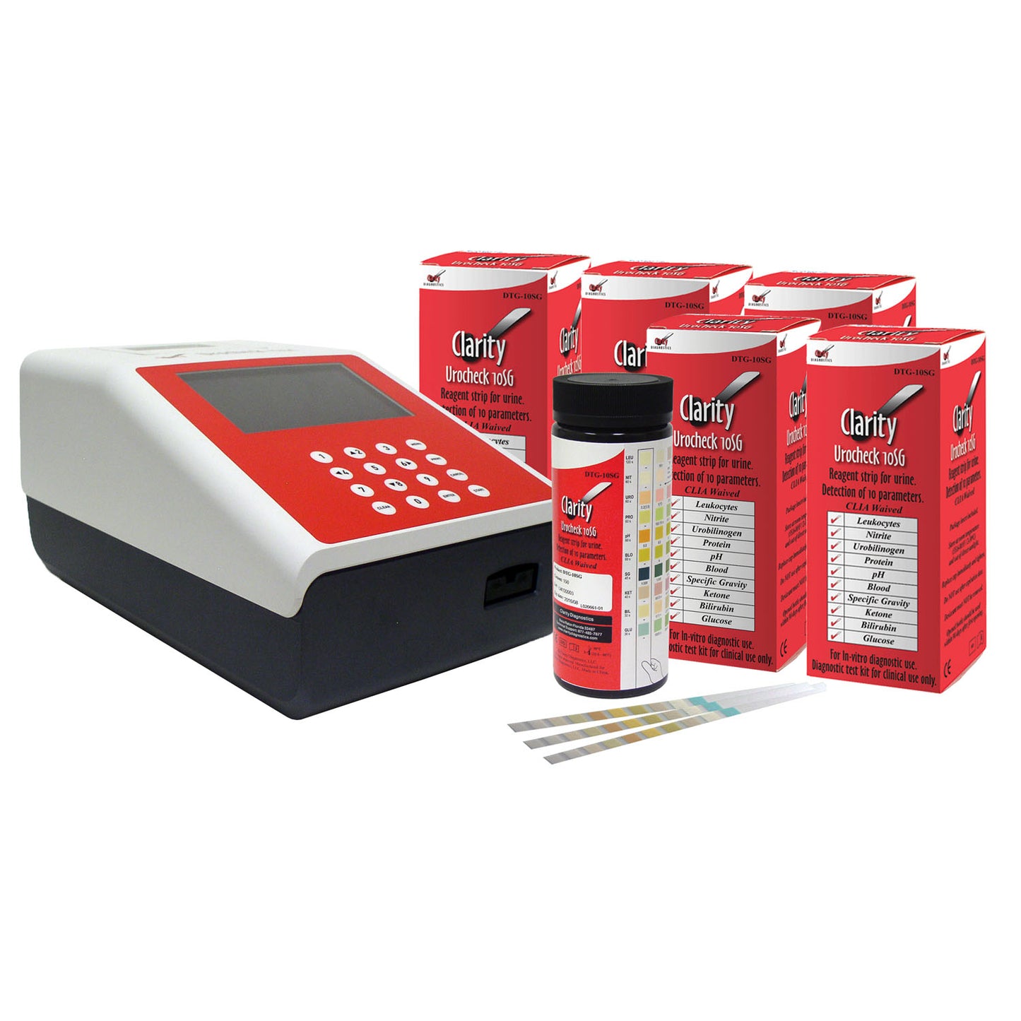 Clarity Urine Analyzer PROMO, 4 Bottles of 10SG and 1 Bottle of Microalbumin.Creatinine Strips, 120C Analyzer, CLIA Waived (Not Available For Sale into Canada) (DROP SHIP ONLY)