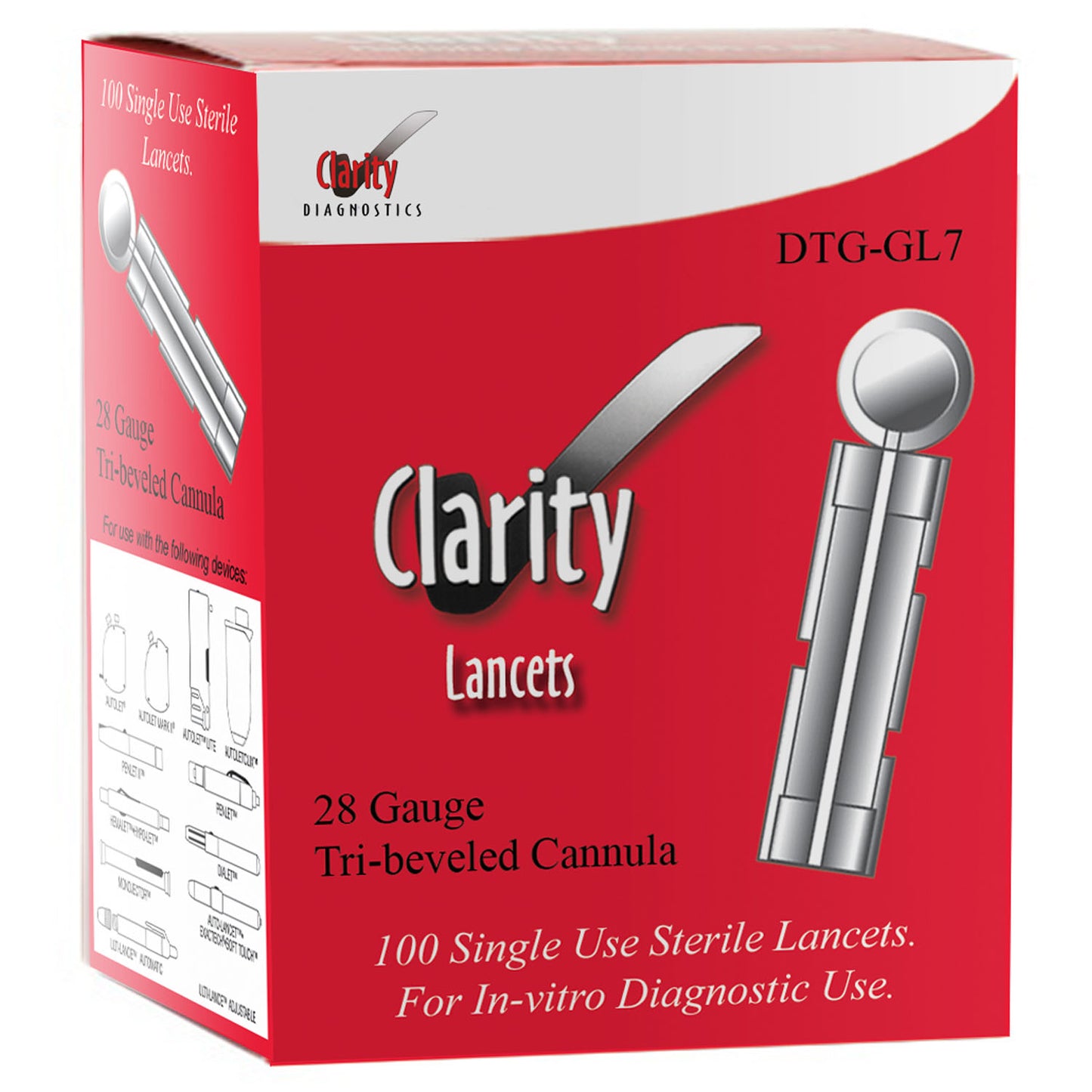 Lancet Refills (100), for use w/ DTG-DL6 Clarity Lancing Device, 1/bx (Not Available For Sale into Canada)