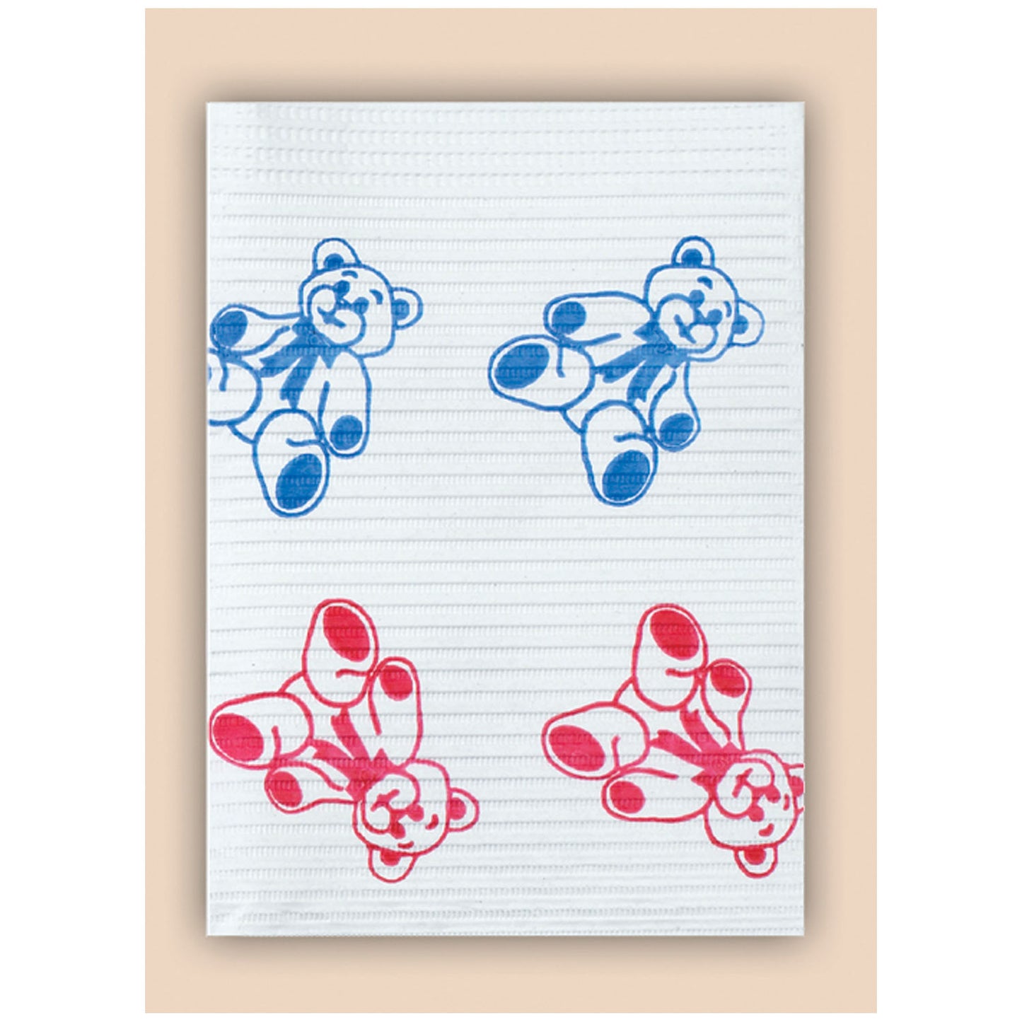 Towel, 3-Ply Paper, Poly, 19" x 13", Teddy Bear, 500/cs