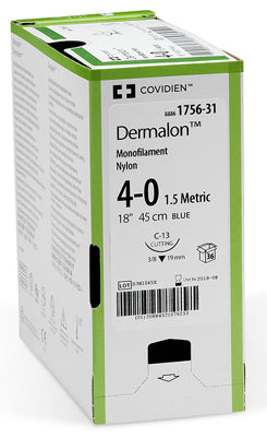 Suture, Premium Reverse Cutting, Size 7-0, Black, 18", Needle P-16, 3/8 Circle, 1 dz/bx (Continental US Only)