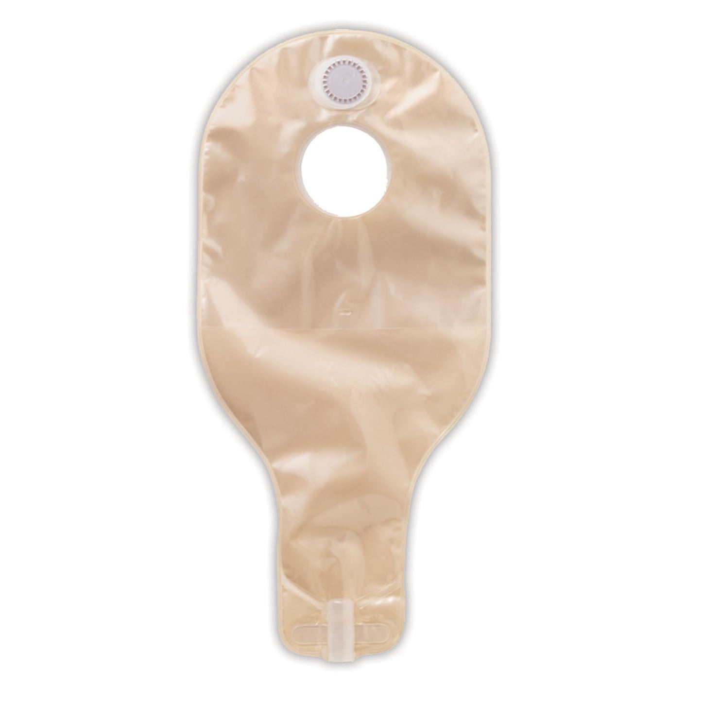 High Output Pouch, 14", 1-Sided Comfort Panel, Anti-Reflux Valve, Replaceable Filter, Outlet with Spout and Cap, Transparent, 1 3/4" Flange, 5/bx (Continental US Only)