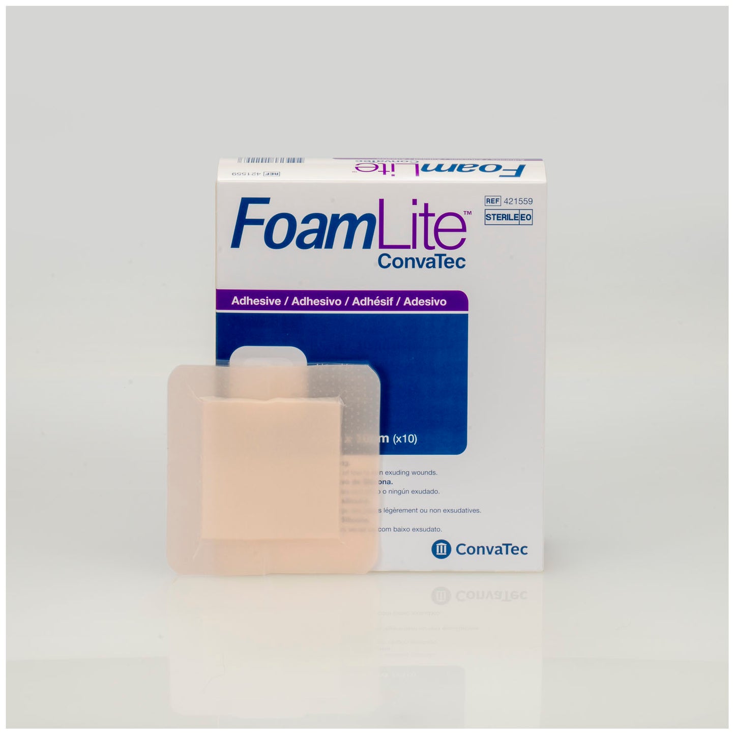 Foam Dressing, Adhesive, Square, 4" x 4", 10/bx (Continental US Only)